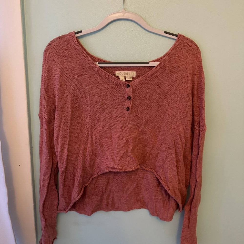 Mouchette Pretty in Pink Relaxed Crop Sweater